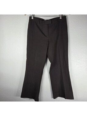 Hugo Buscati Womens Size 10 Dark Brown Straight Leg Dress Pants Wool Blend